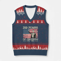 America 250 Years V-Neck Knit Sweater Vest Charlie Kirk American Flag Freedom