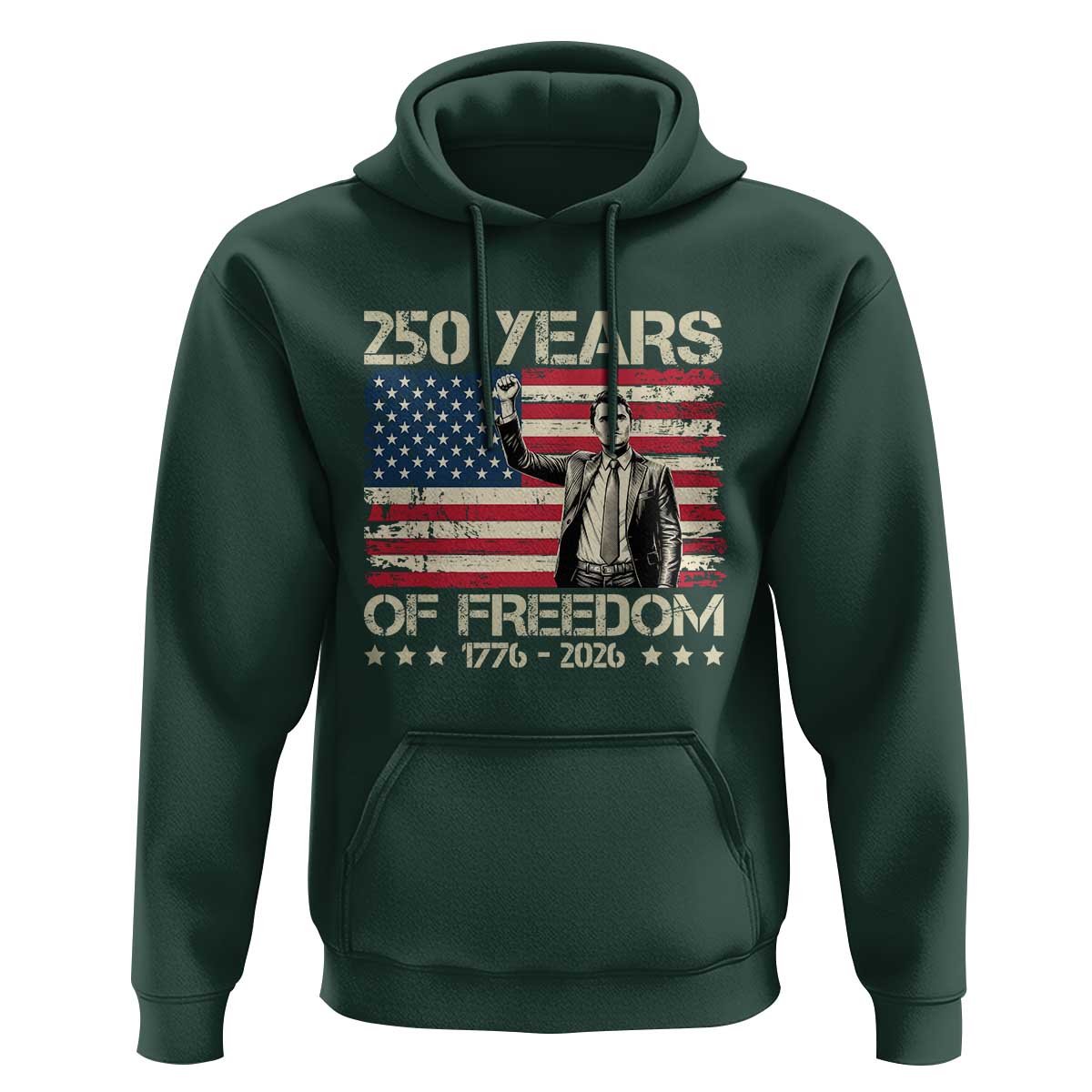 America 250 Years Hoodie Charlie Kirk American Flag Freedom