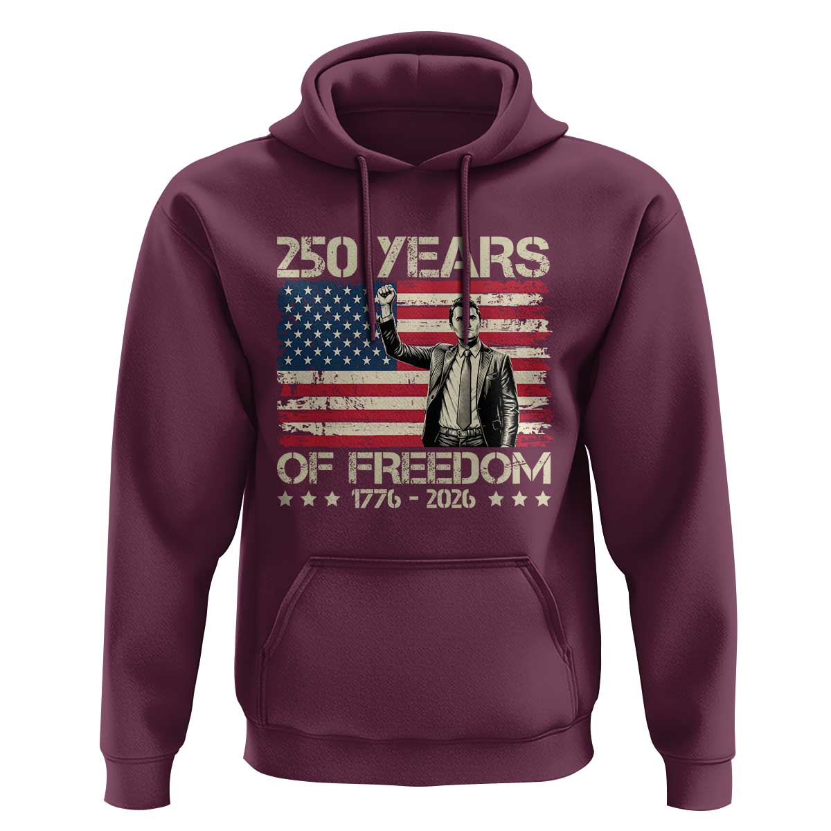 America 250 Years Hoodie Charlie Kirk American Flag Freedom