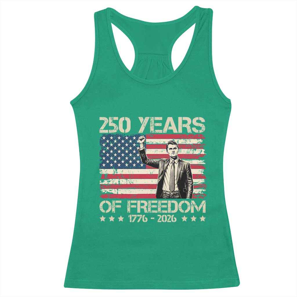 America 250 Years Racerback Tank Top Charlie Kirk American Flag Freedom