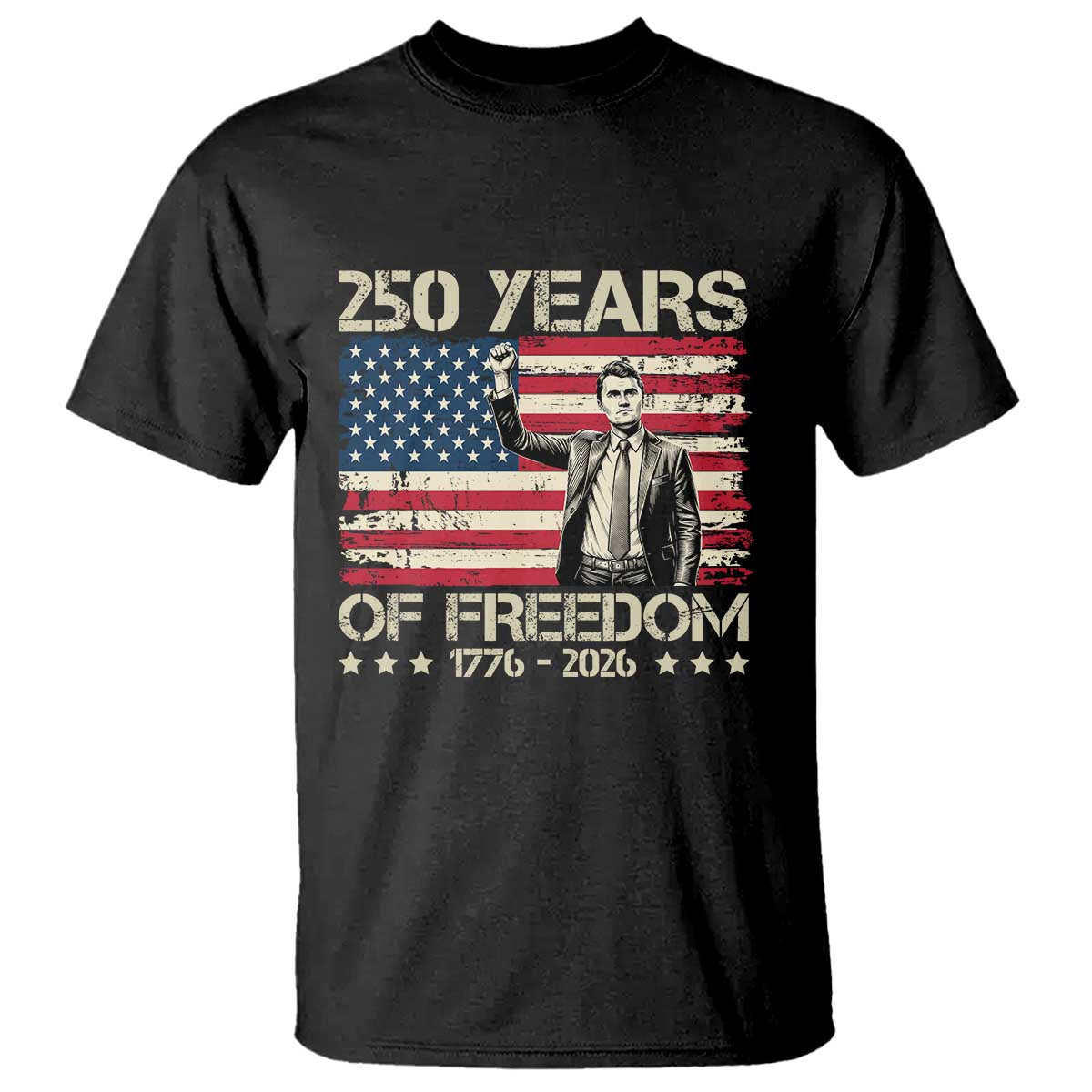 America 250 Years T Shirt Charlie Kirk American Flag Freedom