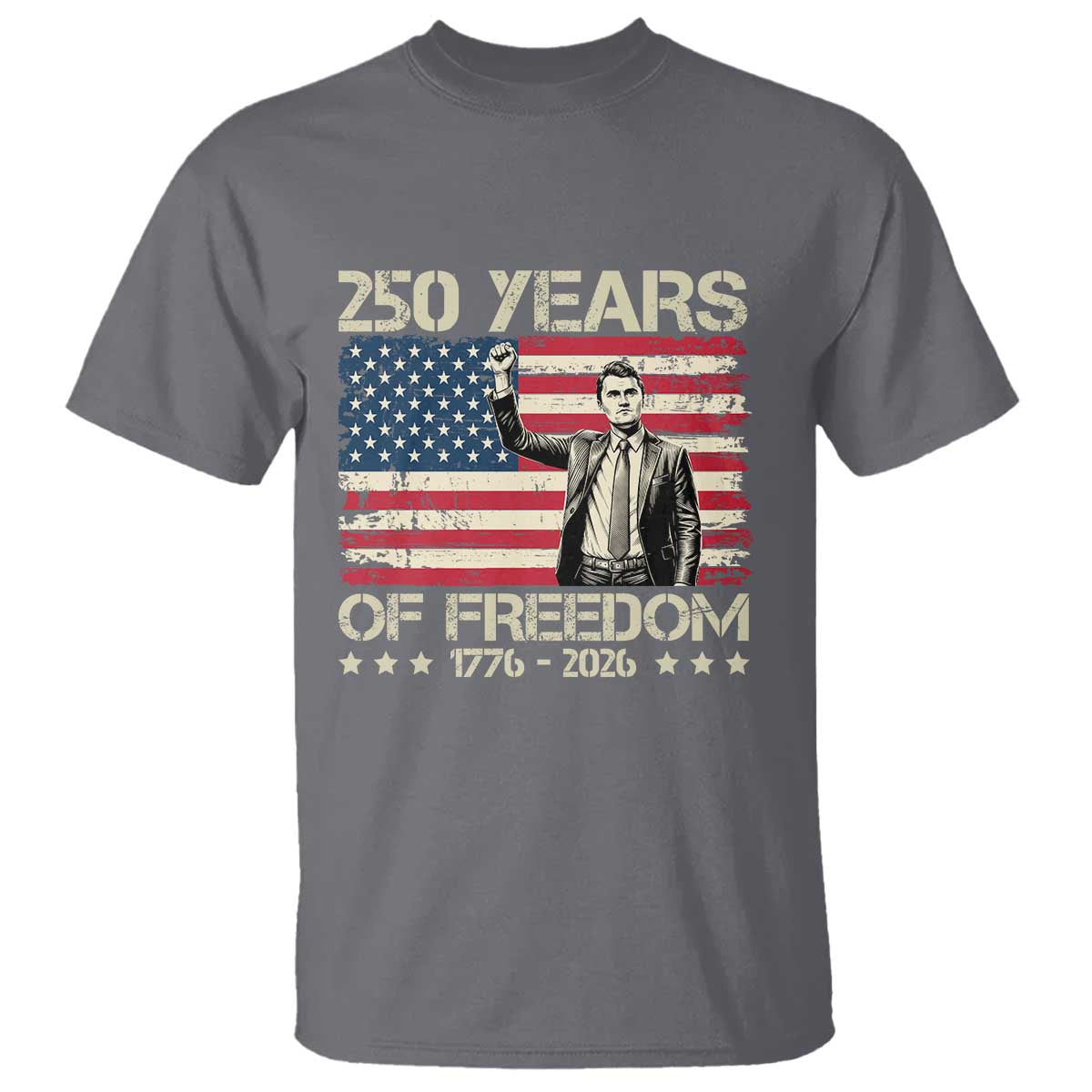 America 250 Years T Shirt Charlie Kirk American Flag Freedom