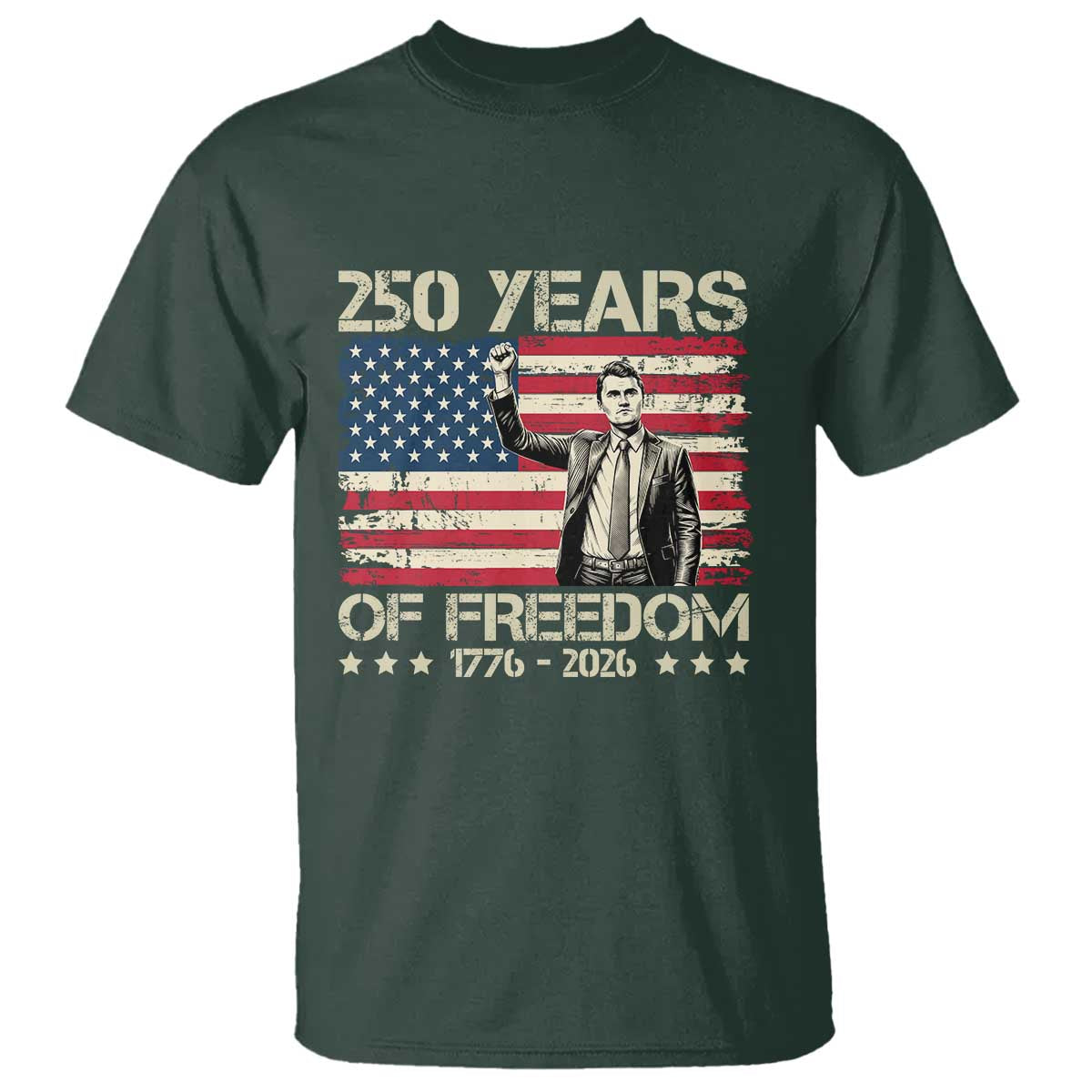 America 250 Years T Shirt Charlie Kirk American Flag Freedom