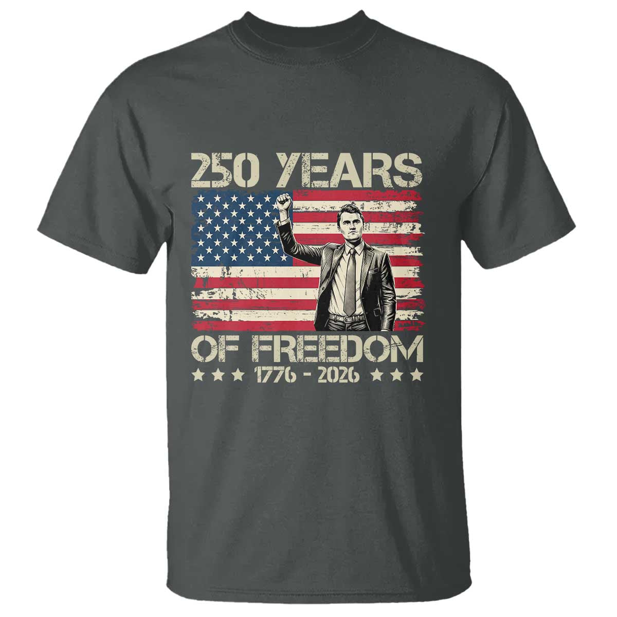 America 250 Years T Shirt Charlie Kirk American Flag Freedom