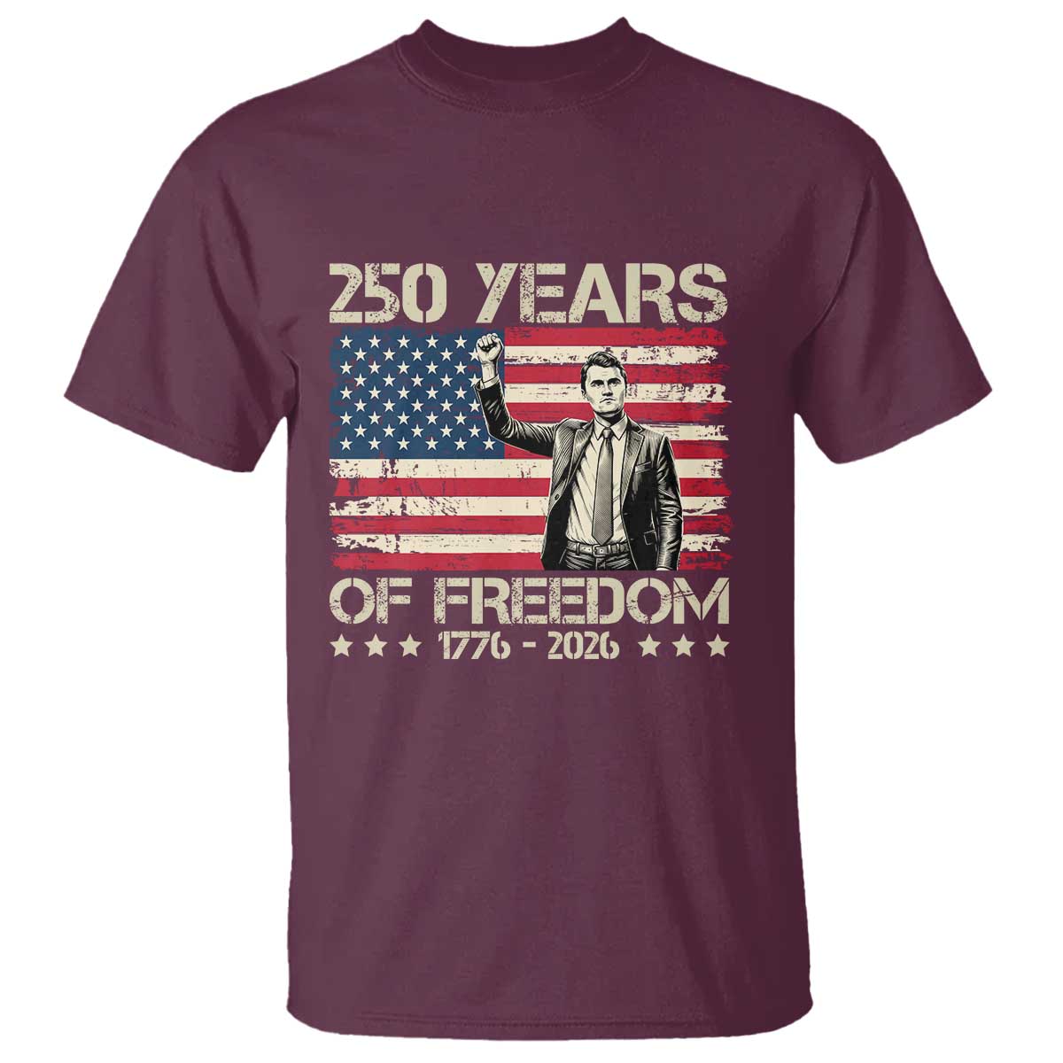 America 250 Years T Shirt Charlie Kirk American Flag Freedom
