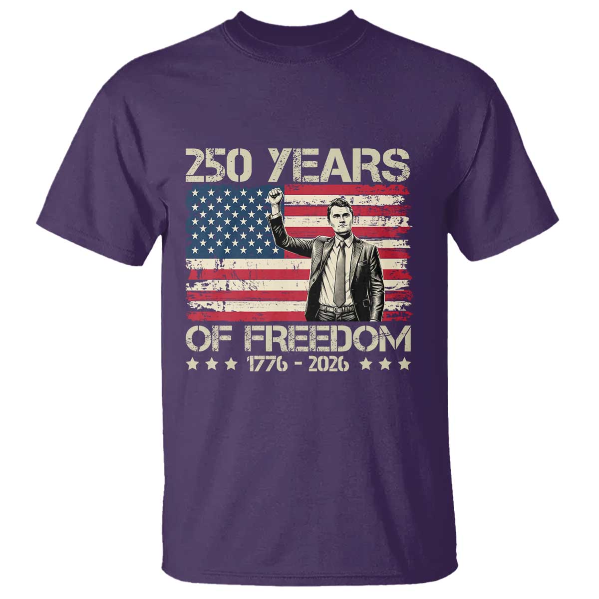 America 250 Years T Shirt Charlie Kirk American Flag Freedom