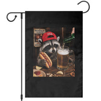 Patriotic USA Raccoon Drinking Beer Garden Flag 4th of July Meme