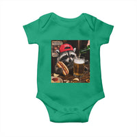 Patriotic USA Raccoon Drinking Beer Baby Onesie 4th of July Meme