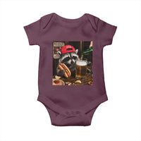 Patriotic USA Raccoon Drinking Beer Baby Onesie 4th of July Meme