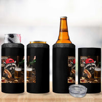 Patriotic USA Raccoon Drinking Beer 4 in 1 Can Cooler Tumbler 4th of July Meme