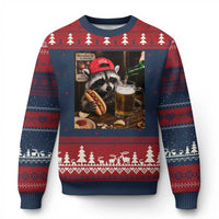 Patriotic USA Raccoon Drinking Beer Ugly Christmas Sweater 4th of July Meme