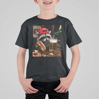 Patriotic USA Raccoon Drinking Beer T Shirt For Kid 4th of July Meme