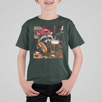 Patriotic USA Raccoon Drinking Beer T Shirt For Kid 4th of July Meme
