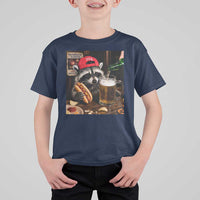 Patriotic USA Raccoon Drinking Beer T Shirt For Kid 4th of July Meme