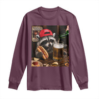 Patriotic USA Raccoon Drinking Beer Long Sleeve Shirt 4th of July Meme