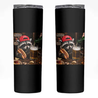 Patriotic USA Raccoon Drinking Beer Skinny Tumbler 4th of July Meme