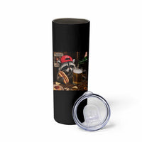 Patriotic USA Raccoon Drinking Beer Skinny Tumbler 4th of July Meme