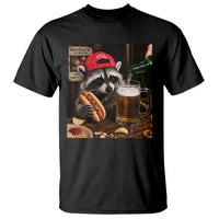 Patriotic USA Raccoon Drinking Beer T Shirt 4th of July Meme