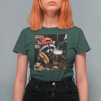 Patriotic USA Raccoon Drinking Beer T Shirt For Women 4th of July Meme