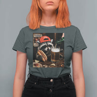 Patriotic USA Raccoon Drinking Beer T Shirt For Women 4th of July Meme