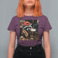 Patriotic USA Raccoon Drinking Beer T Shirt For Women 4th of July Meme