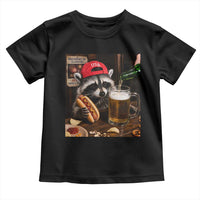 Patriotic USA Raccoon Drinking Beer Toddler T Shirt 4th of July Meme
