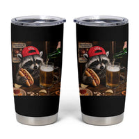Patriotic USA Raccoon Drinking Beer Tumbler Cup 4th of July Meme