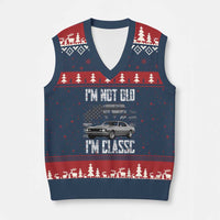 I'm Not Old I'm Classic V-Neck Knit Sweater Vest Retro American Muscle Car Classic USA