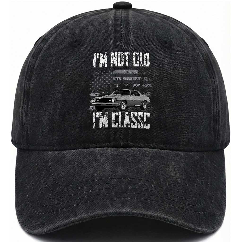I'm Not Old I'm Classic Washed Cotton Baseball Cap Retro American Muscle Car Classic USA