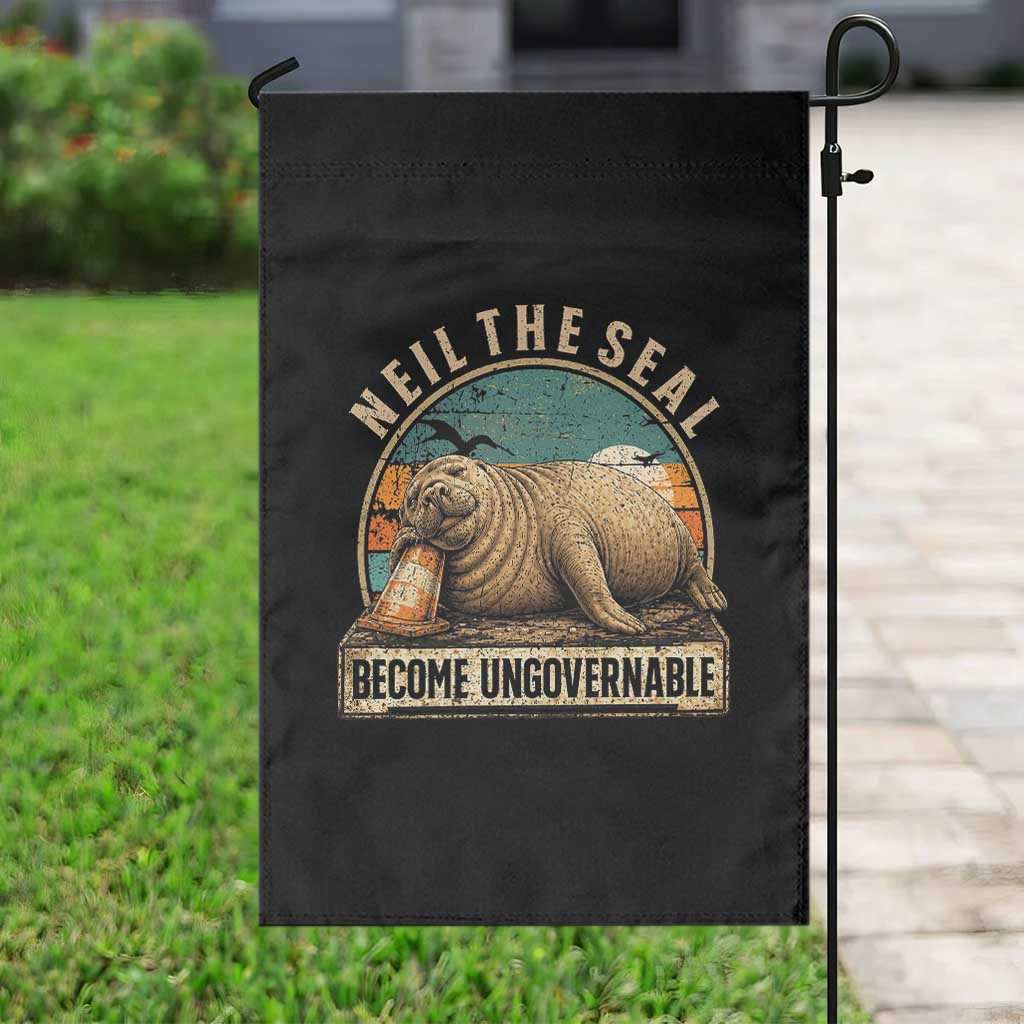 Neil The Seal Become Ungovernable Garden Flag Funny Elephant Seal Meme