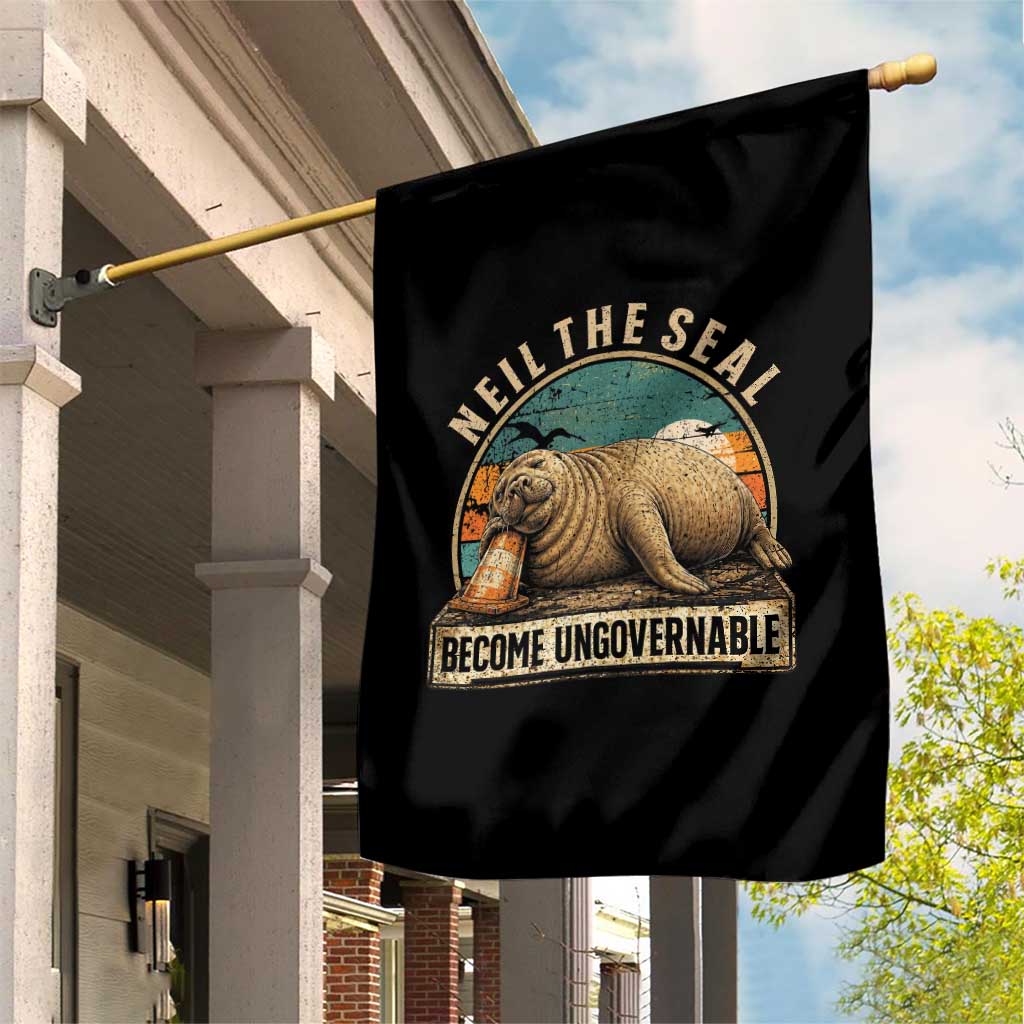 Neil The Seal Become Ungovernable Garden Flag Funny Elephant Seal Meme