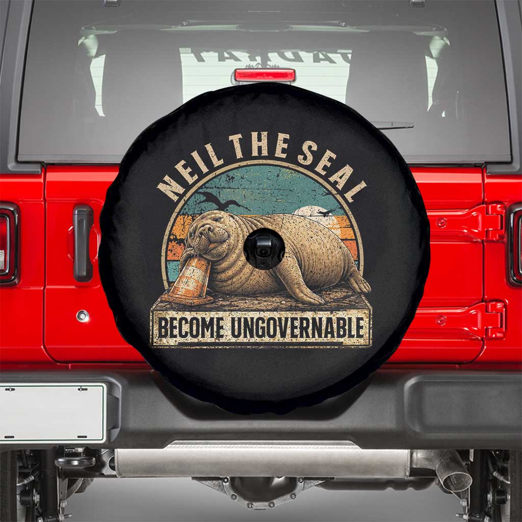 Neil The Seal Become Ungovernable Spare Tire Cover Funny Elephant Seal Meme