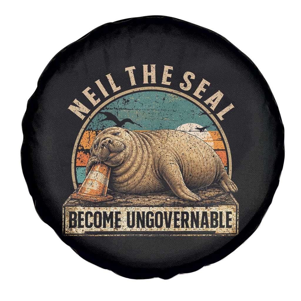 Neil The Seal Become Ungovernable Spare Tire Cover Funny Elephant Seal Meme