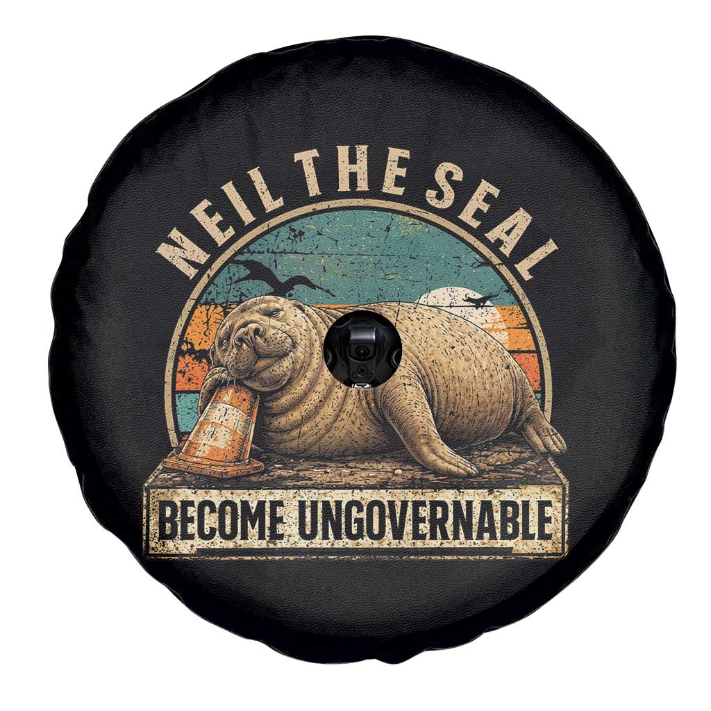 Neil The Seal Become Ungovernable Spare Tire Cover Funny Elephant Seal Meme