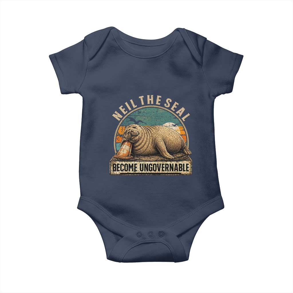 Neil The Seal Become Ungovernable Baby Onesie Funny Elephant Seal Meme