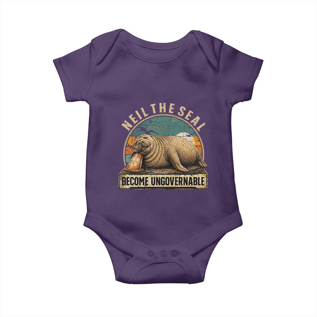 Neil The Seal Become Ungovernable Baby Onesie Funny Elephant Seal Meme