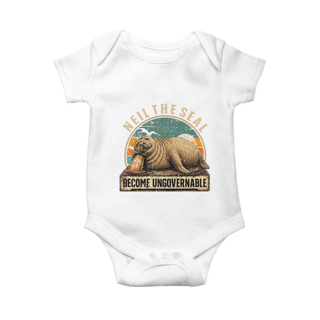 Neil The Seal Become Ungovernable Baby Onesie Funny Elephant Seal Meme