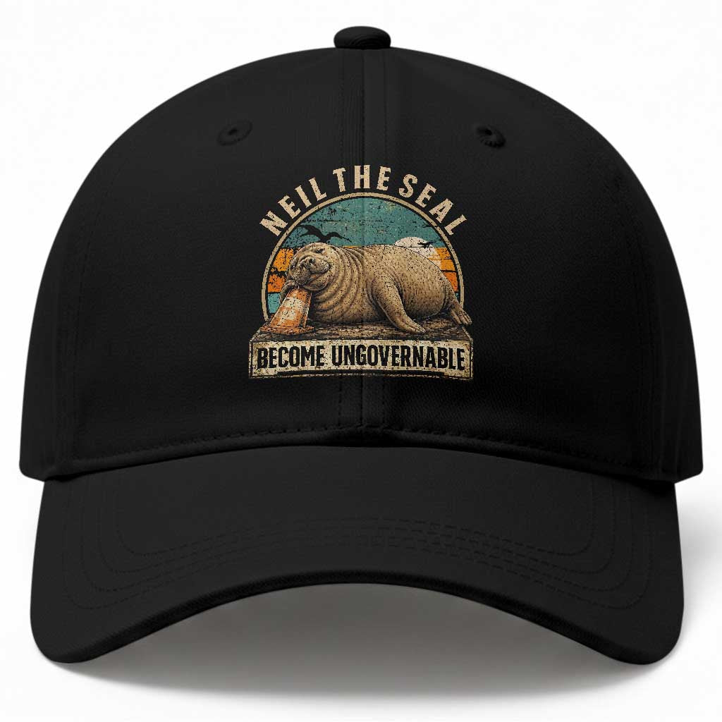 Neil The Seal Become Ungovernable Baseball Cap Funny Elephant Seal Meme