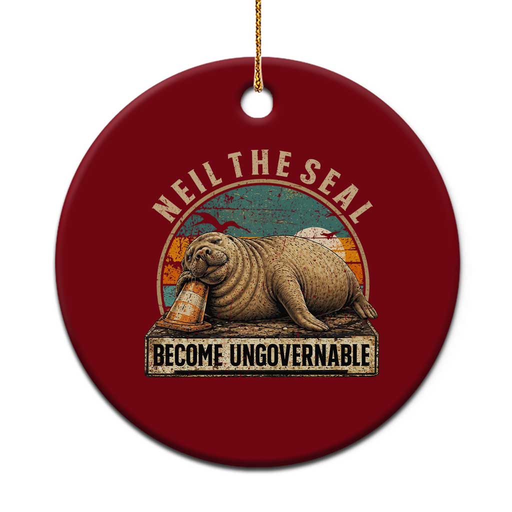 Neil The Seal Become Ungovernable Ceramic Ornament Funny Elephant Seal Meme