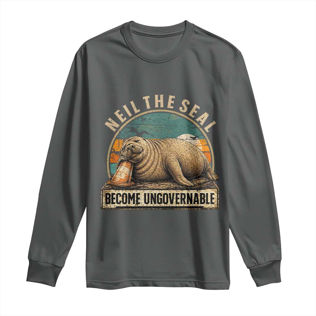 Neil The Seal Become Ungovernable Long Sleeve Shirt Funny Elephant Seal Meme