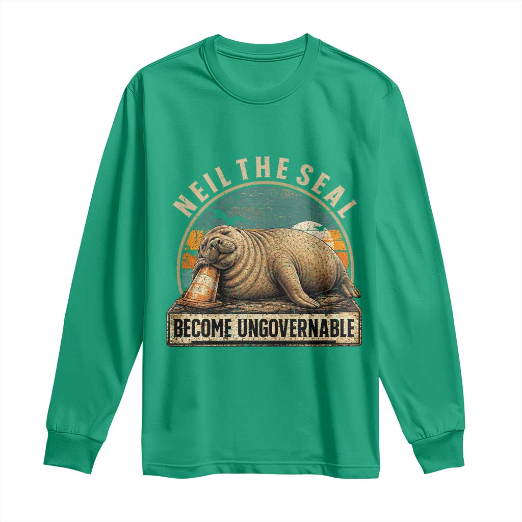 Neil The Seal Become Ungovernable Long Sleeve Shirt Funny Elephant Seal Meme