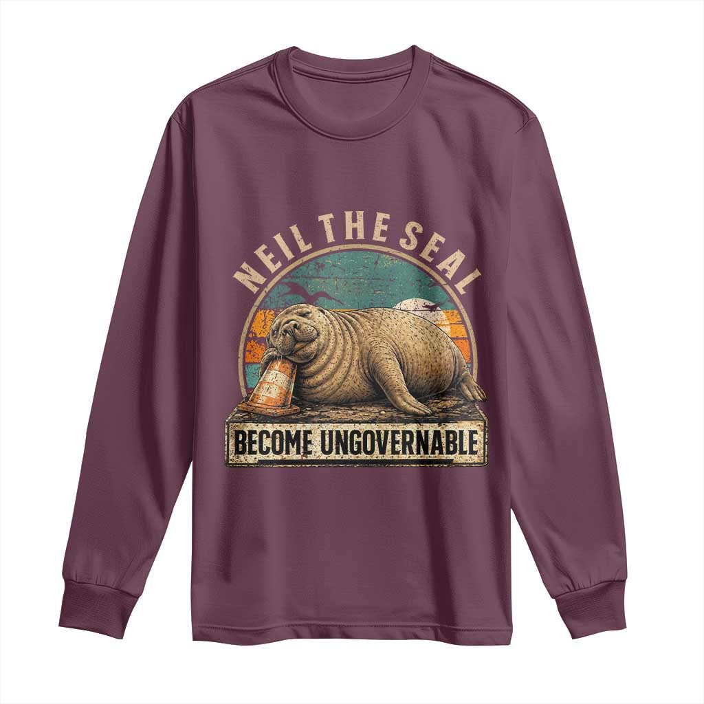 Neil The Seal Become Ungovernable Long Sleeve Shirt Funny Elephant Seal Meme