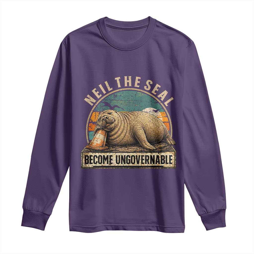 Neil The Seal Become Ungovernable Long Sleeve Shirt Funny Elephant Seal Meme