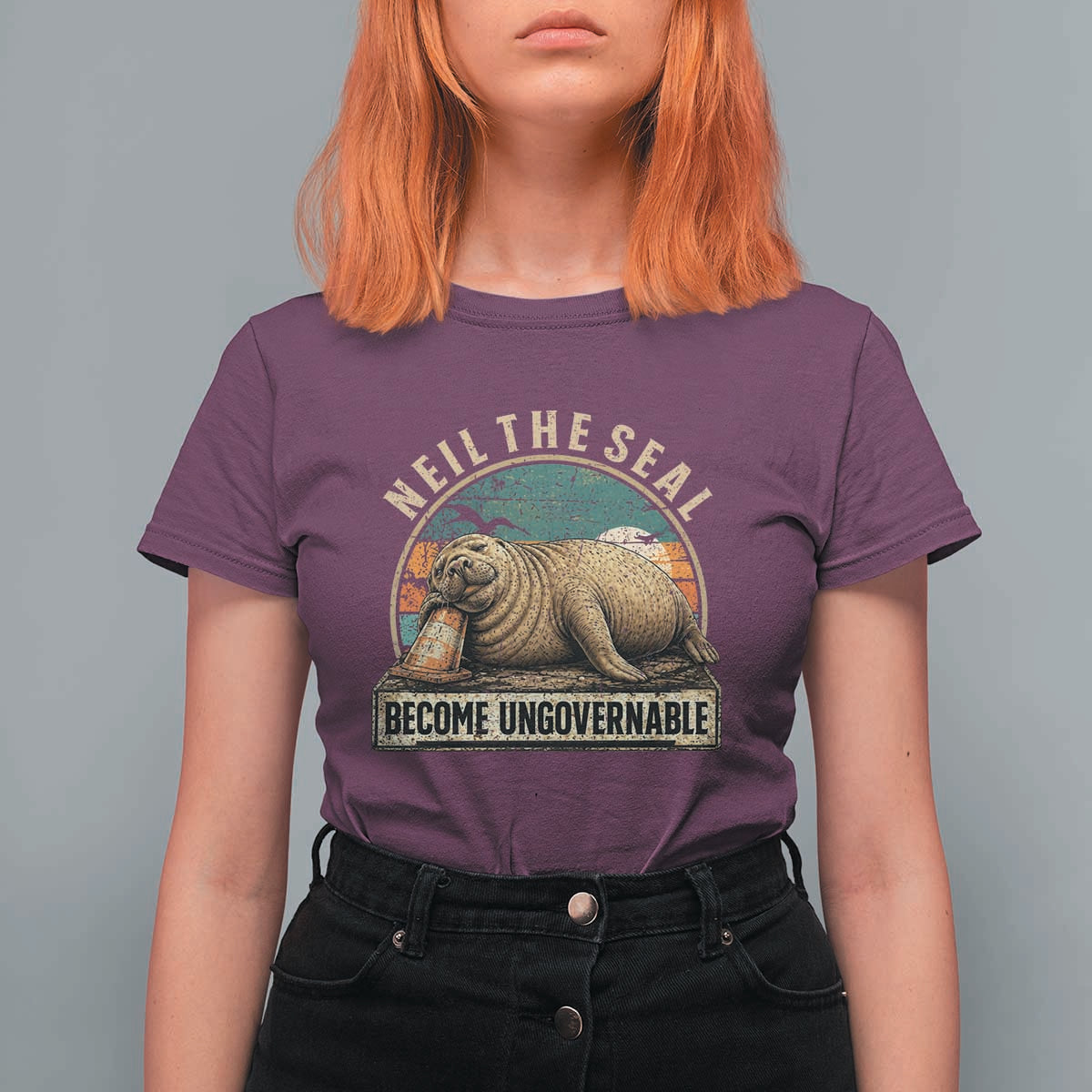 Neil The Seal Become Ungovernable T Shirt For Women Funny Elephant Seal Meme