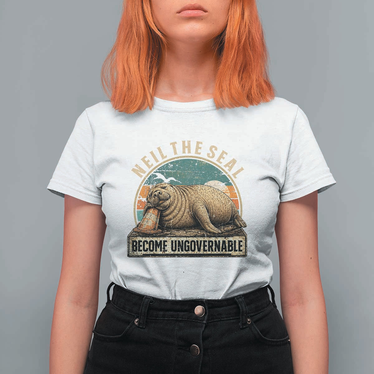 Neil The Seal Become Ungovernable T Shirt For Women Funny Elephant Seal Meme