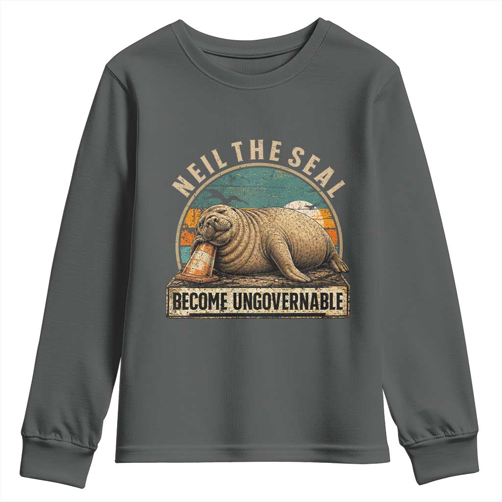 Neil The Seal Become Ungovernable Youth Sweatshirt Funny Elephant Seal Meme