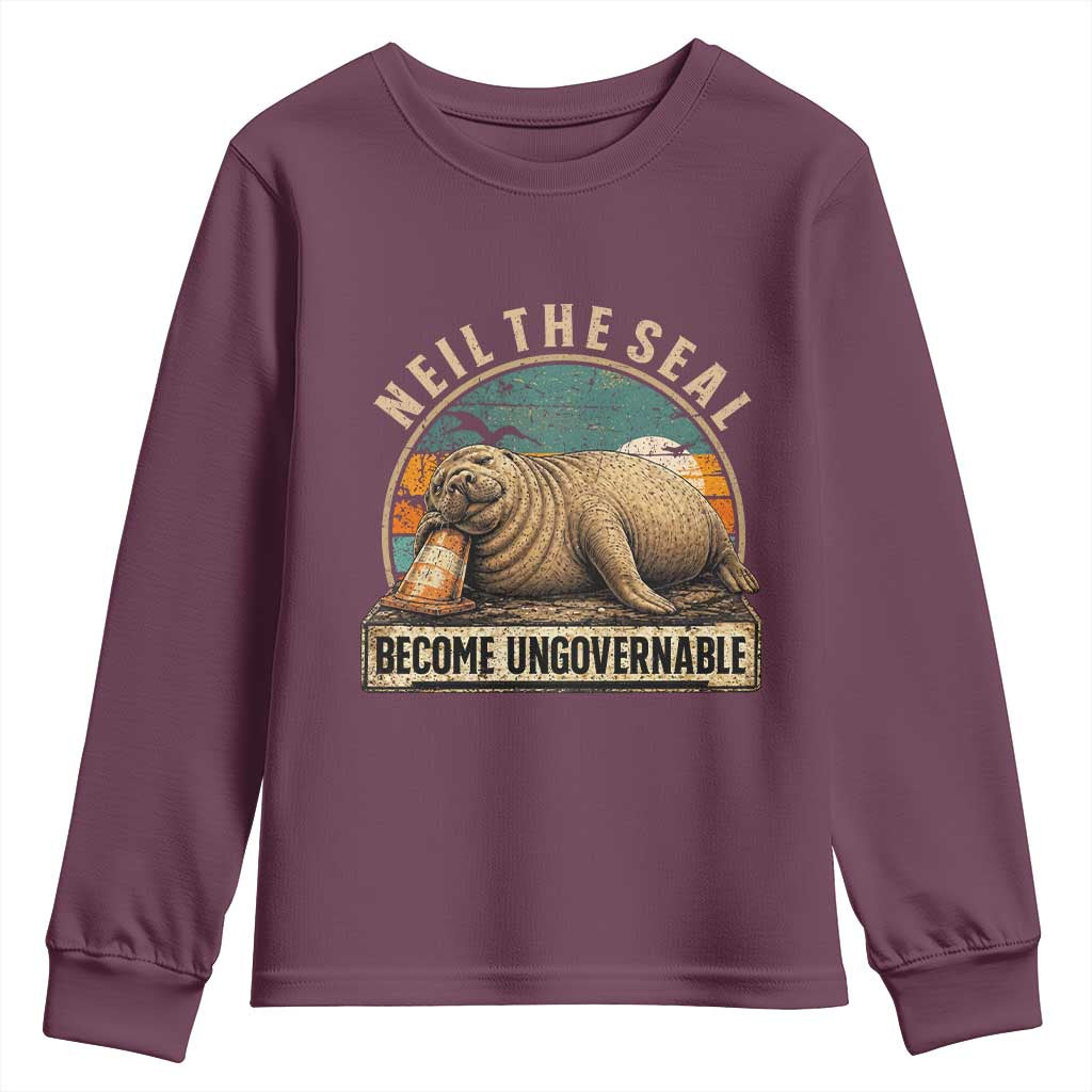 Neil The Seal Become Ungovernable Youth Sweatshirt Funny Elephant Seal Meme