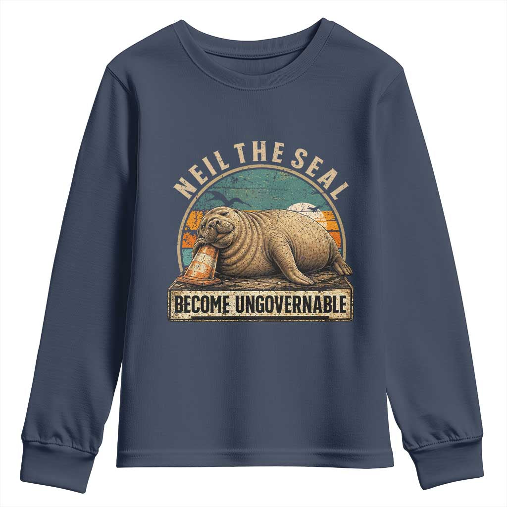 Neil The Seal Become Ungovernable Youth Sweatshirt Funny Elephant Seal Meme