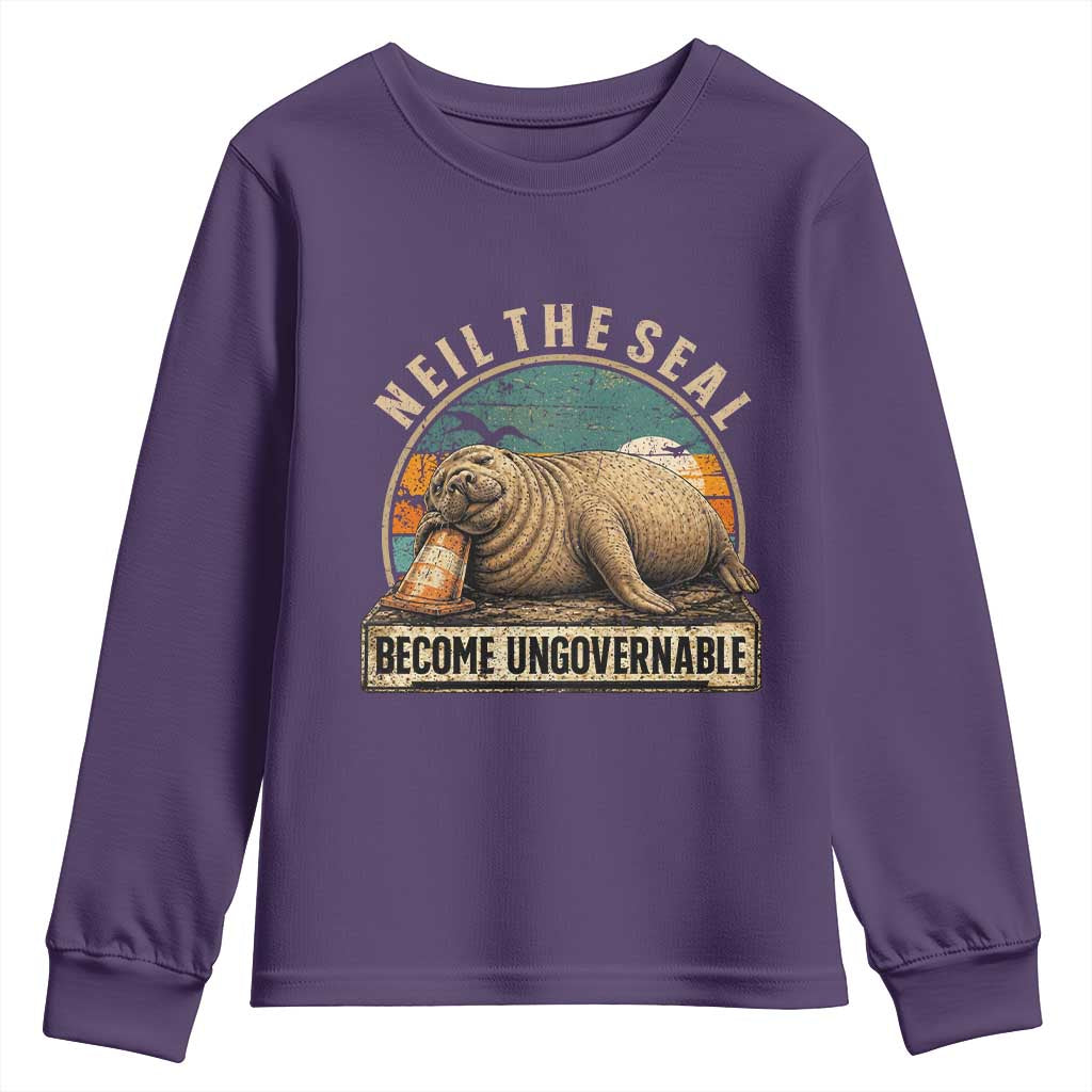 Neil The Seal Become Ungovernable Youth Sweatshirt Funny Elephant Seal Meme
