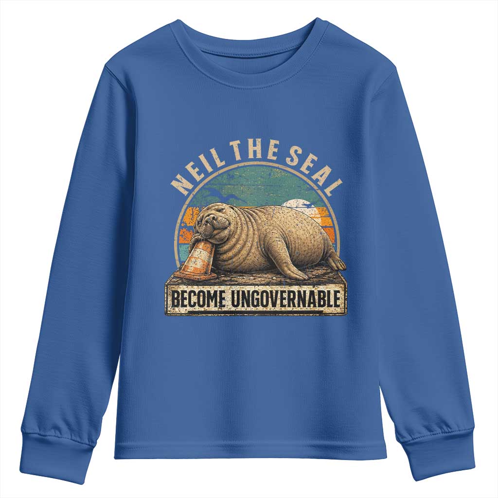 Neil The Seal Become Ungovernable Youth Sweatshirt Funny Elephant Seal Meme